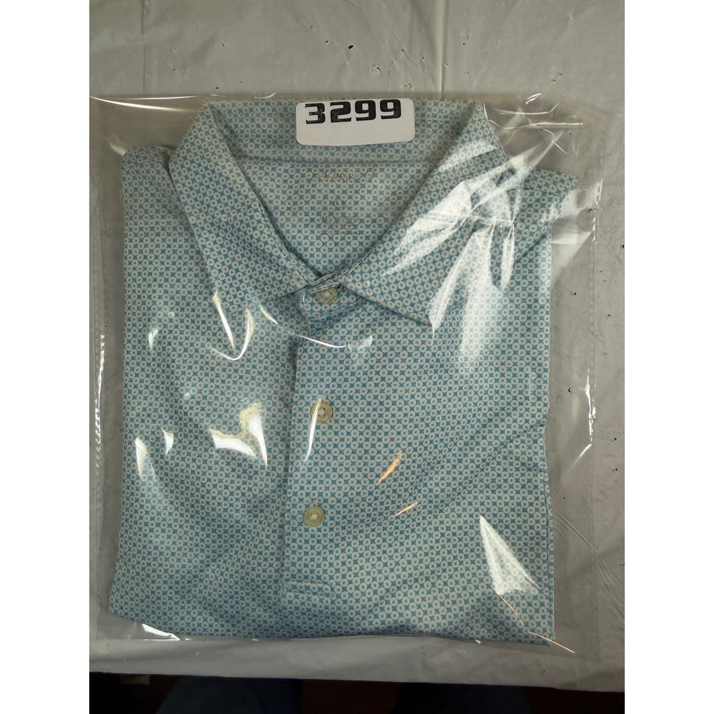 Johnnie-O Mens XL Blue Geometric Performance Golf Polo Shirt The 1906 SS - Picture 9 of 9